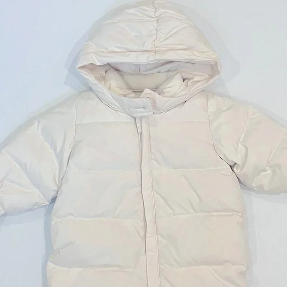 Baby Gap Ivory Frost Puffer Warmest Snowsuit Bunting Bag Size 0-6 months bin 2A - Picture 3 of 9